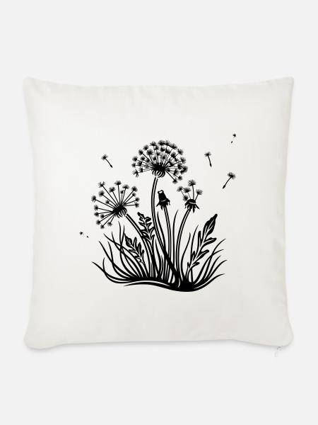 Löwenzahn, Pusteblume, dandelion - Sofakissenbezug 45 x 45 cm - Naturweiß
