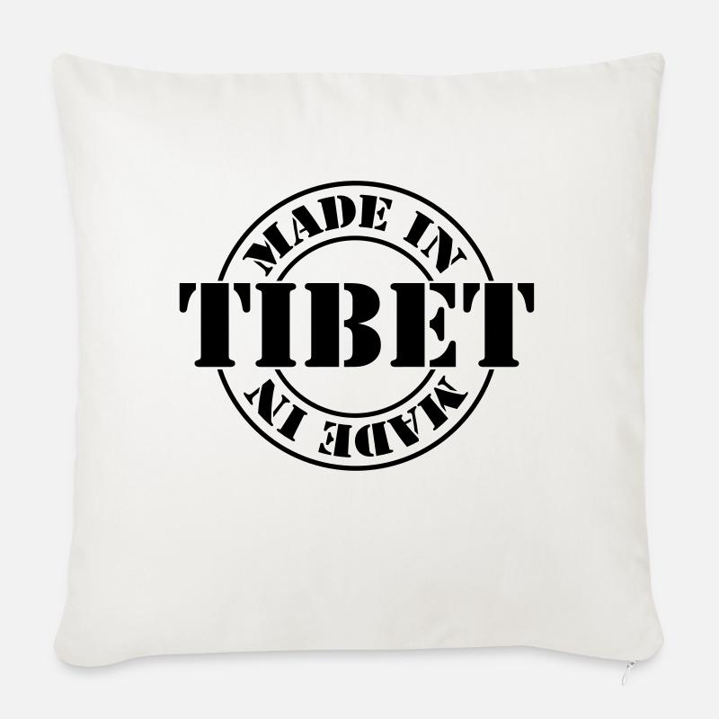 made in tibet m1k2 - Housse de coussin décorative 45 x 45 cm - blanc nature