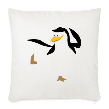 Penguin doing karate sport - Sofa pillowcase 17,3'' x 17,3'' (45 x 45 cm) - natural white - Front