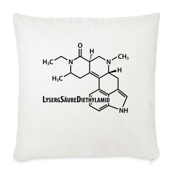 LSD Strukturformel Acid Techno-Szene Drogen Rausch - Sofakissenbezug 45 x 45 cm - Naturweiß  - Vorne