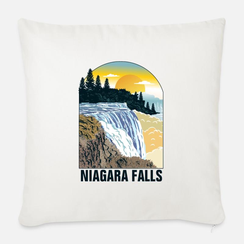 Niagarafälle - Sofakissenbezug 45 x 45 cm - Naturweiß 