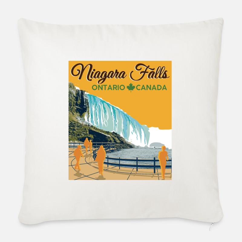 Niagarafälle Ontario - Sofakissenbezug 45 x 45 cm - Naturweiß 