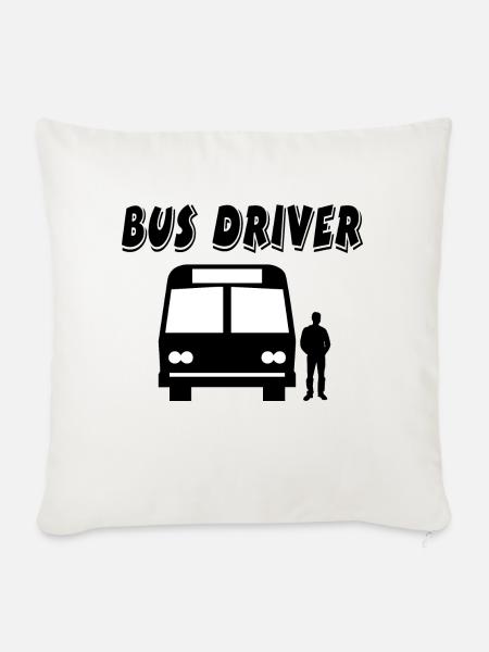 Bus - Sofakissenbezug 45 x 45 cm - Naturweiß 