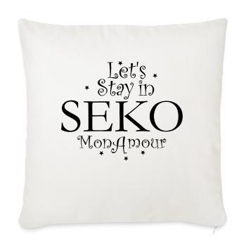 LETS STAY IN SEKO TOGO - Housse de coussin décorative 45 x 45 cm - blanc nature - Devant