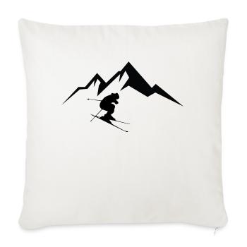 Ski ski ski motif pour skieurs - Housse de coussin décorative 45 x 45 cm - blanc nature - Devant
