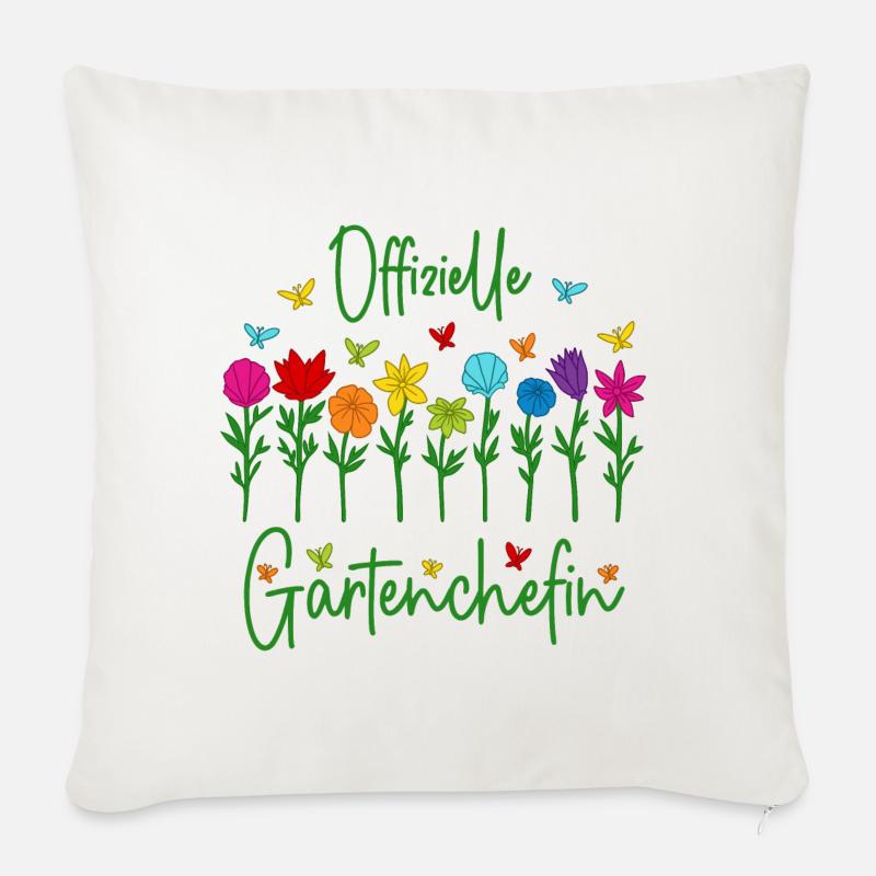 Garten Chefin Gartenarbeit Offizielle Gartenchefin - Sofakissenbezug 45 x 45 cm - Naturweiß 