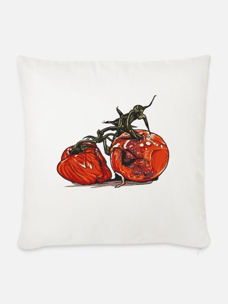Schimmel // Tomate - Sofakissenbezug 45 x 45 cm - Naturweiß