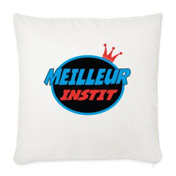 MEILLEUR INSTIT - Housse de coussin décorative 45 x 45 cm - blanc nature - Devant