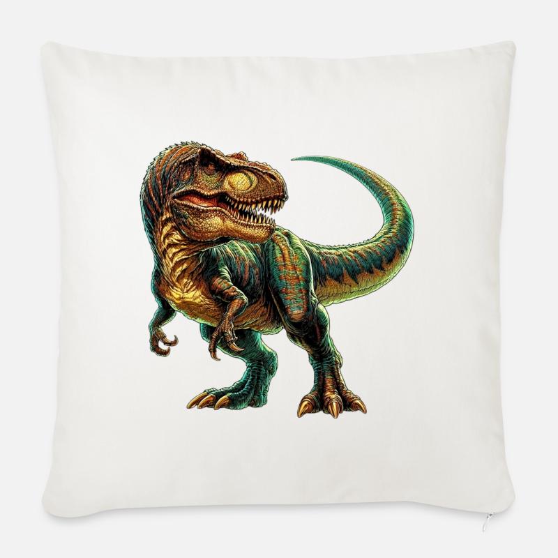 Dinosaurier - Sofakissenbezug 45 x 45 cm - Naturweiß