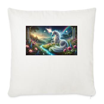 Une licorne mystique avec une corne lumineuse - Housse de coussin décorative 45 x 45 cm - blanc nature - Devant