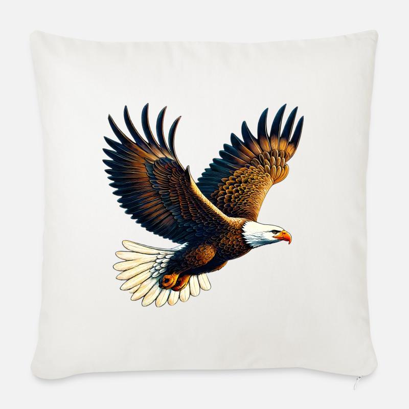 Adler - Sofakissenbezug 45 x 45 cm - Naturweiß 