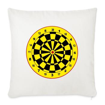 Fléchettes, fléchettes, fléchettes, autocollants, jeu de fléchettes - Housse de coussin décorative 45 x 45 cm - blanc nature - Devant
