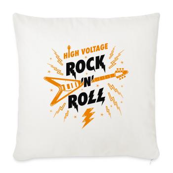 Hochspannungs-Rock'n'Roll-Gitarre - Sofakissenbezug 45 x 45 cm - Naturweiß  - Vorne