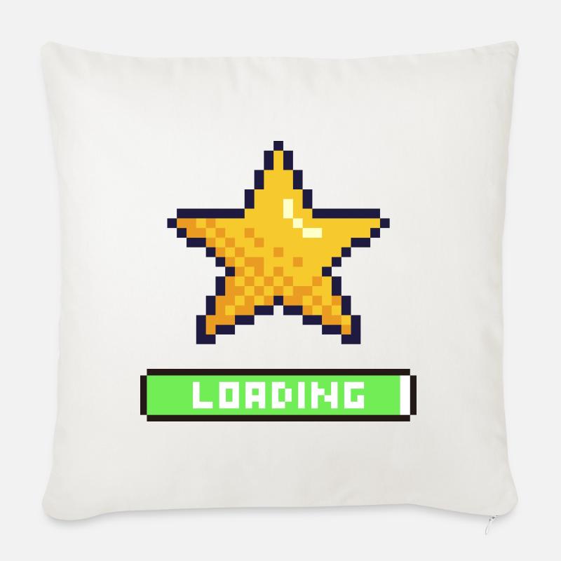 loading pixel étoile - Housse de coussin décorative 45 x 45 cm - blanc nature