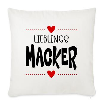 Macker Liebling - Sofakissenbezug 45 x 45 cm - Naturweiß  - Vorne
