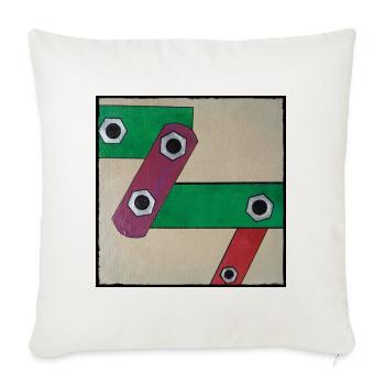 Geometrische Farbbande Popkunst - Sofakissenbezug 45 x 45 cm - Naturweiß  - Vorne