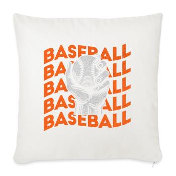  Baseball Softball Baseball Baseballspieler - Sofakissenbezug 45 x 45 cm - Naturweiß  - Vorne