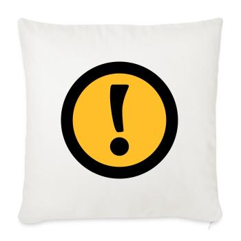 Achtung | Attention - Housse de coussin décorative 45 x 45 cm - blanc nature - Devant