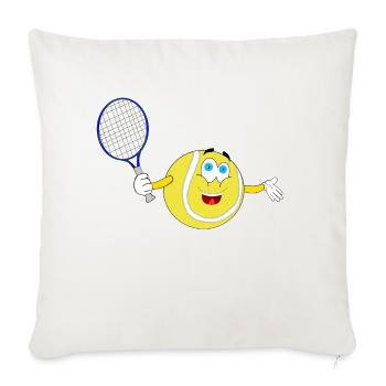 Raquette de tennis terrain de sport de balle joueur à jouer au squash - Housse de coussin décorative 45 x 45 cm - blanc nature - Devant