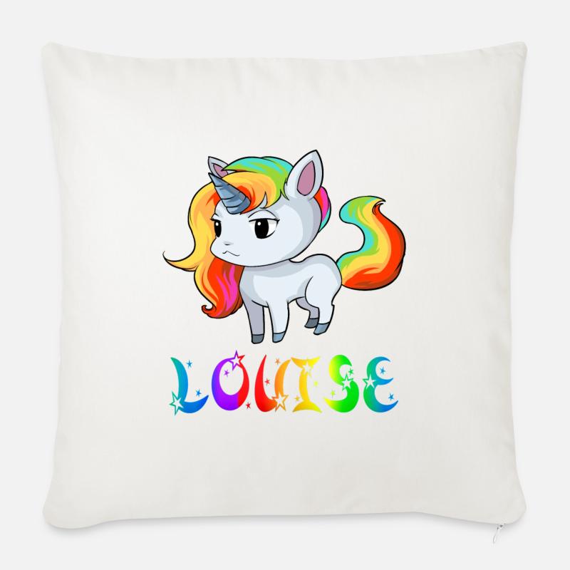 Einhorn Louise - Sofakissenbezug 45 x 45 cm - Naturweiß 