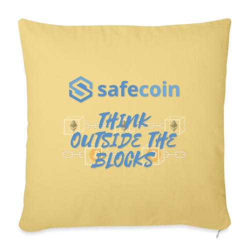 SafeCoin; think outside the blocks (blue) - Sofa pillowcase 17,3'' x 17,3'' (45 x 45 cm)