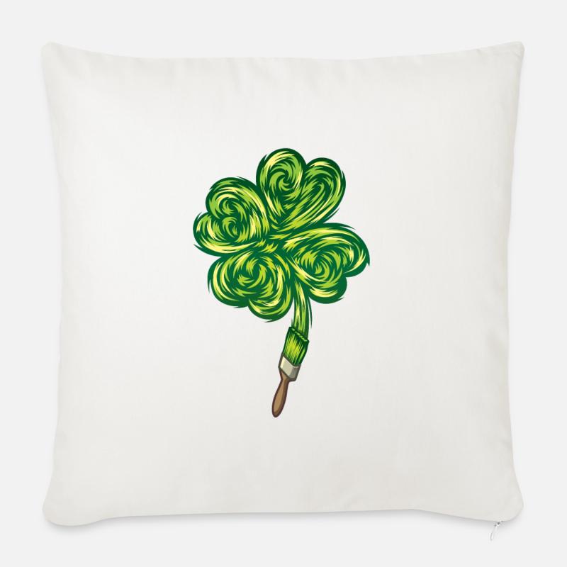 Clover - "I make my own luck" - Sofakissenbezug 45 x 45 cm - Naturweiß 