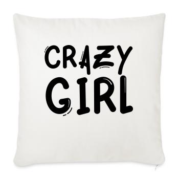 crazy girl - Sofakissenbezug 45 x 45 cm - Naturweiß  - Vorne
