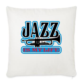 jazz is my life - Housse de coussin décorative 45 x 45 cm - blanc nature - Devant