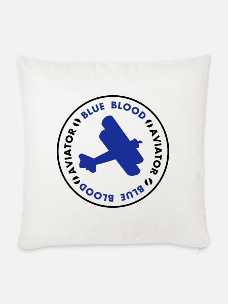 Aviator- blue blood - Sofakissenbezug 45 x 45 cm - Naturweiß 