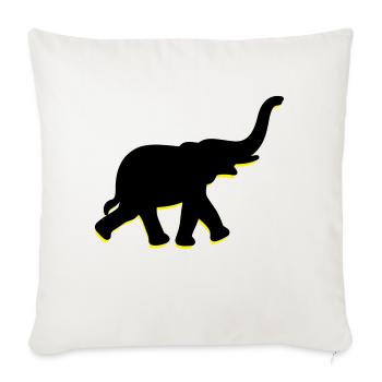 Un gros éléphant avec le tronc - Housse de coussin décorative 45 x 45 cm - blanc nature - Devant