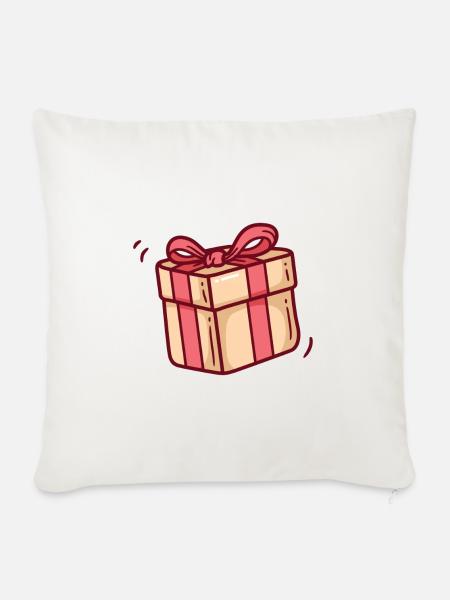 Geschenk - Sofakissenbezug 45 x 45 cm - Naturweiß 