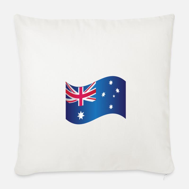 Drapeau australien - Housse de coussin décorative 45 x 45 cm - blanc nature
