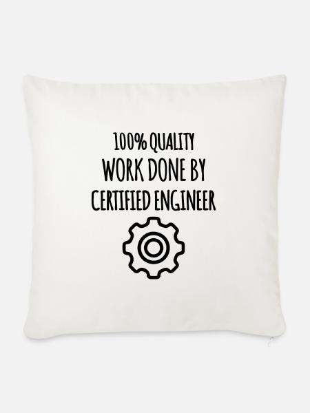Ingenieur und Qualität - Sofakissenbezug 45 x 45 cm - Naturweiß