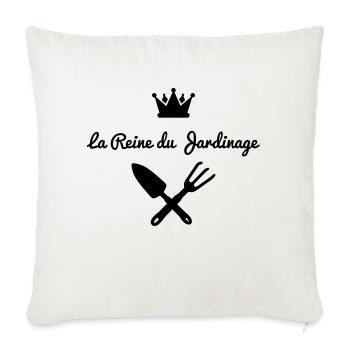 La reine du jardinage - Housse de coussin décorative 45 x 45 cm - blanc nature - Devant