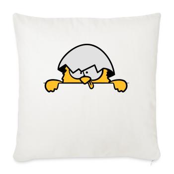 Poussins fous derrière le mur - Housse de coussin décorative 45 x 45 cm - blanc nature - Devant