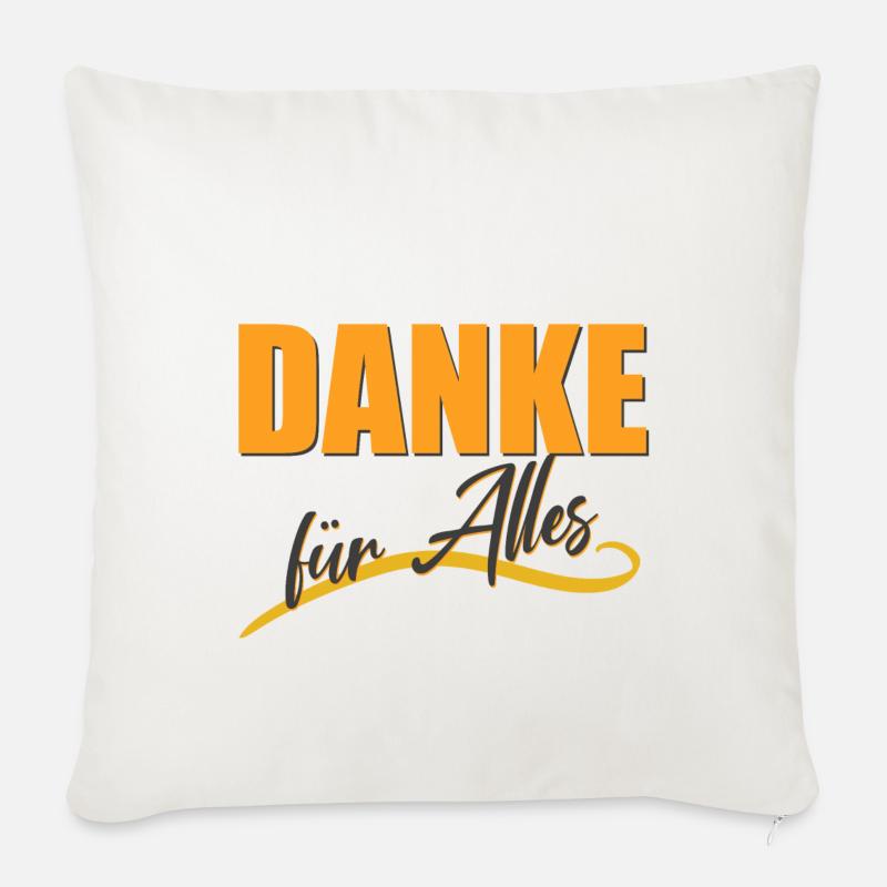 DANKE für Alles - Sofakissenbezug 45 x 45 cm - Naturweiß