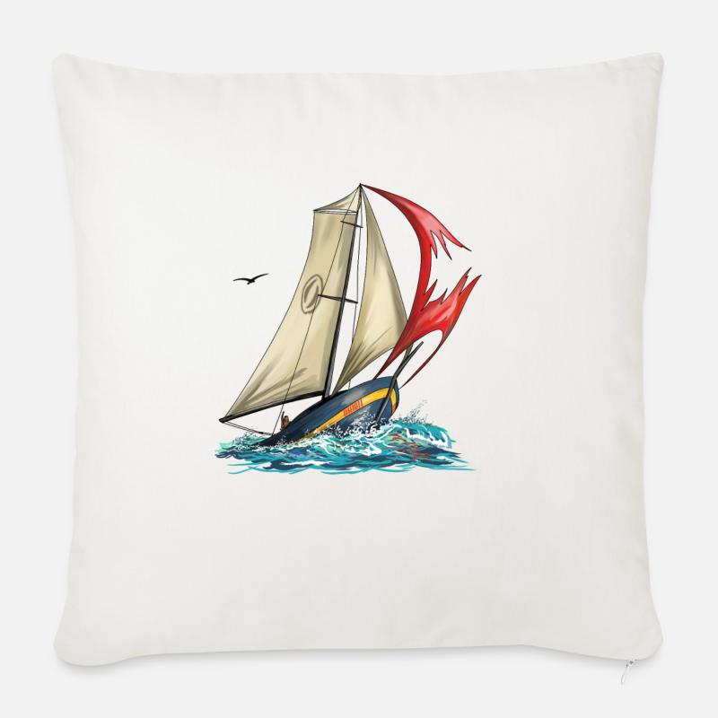 Segel Yacht - Sofakissenbezug 45 x 45 cm - Naturweiß 