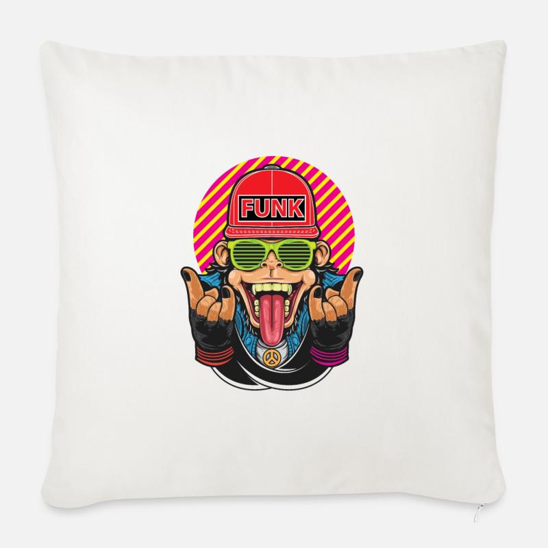 Funky monkey - Sofa pillowcase 17,3'' x 17,3'' (45 x 45 cm) - natural white