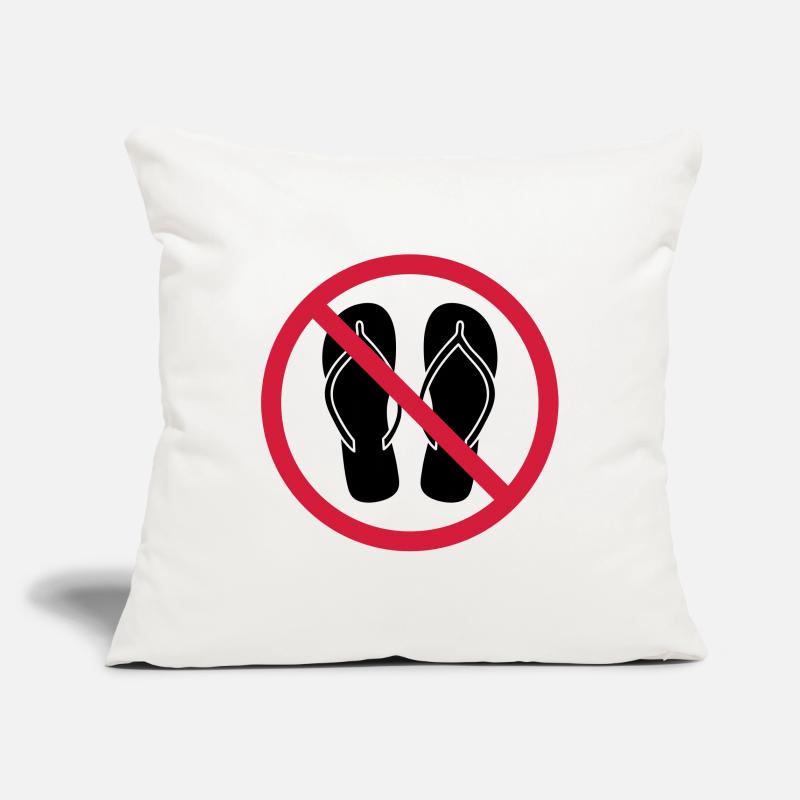 no flip flops prohibited shield zone area clipa Sofa pillowcase 17,3'' x 17,3'' (45 x 45 cm)