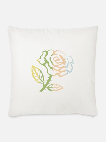 Rose - Sofakissenbezug 45 x 45 cm - Naturweiß