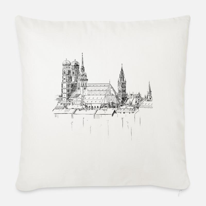 München - Sofakissenbezug 45 x 45 cm - Naturweiß 