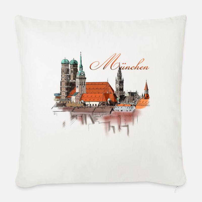 München - Sofakissenbezug 45 x 45 cm - Naturweiß 