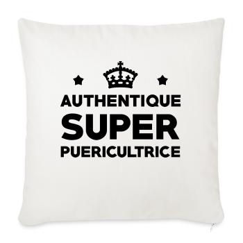 Puériculture / Puéricultrice / Bébé / Maternelle - Housse de coussin décorative 45 x 45 cm - blanc nature - Devant