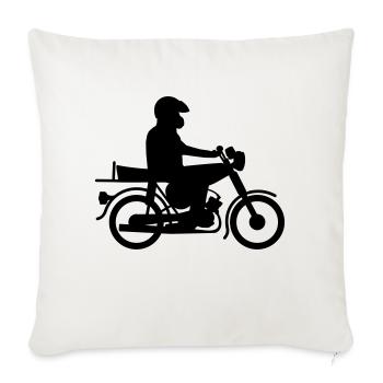 Simson mit Fahrer - Sofakissenbezug 45 x 45 cm - Naturweiß  - Vorne