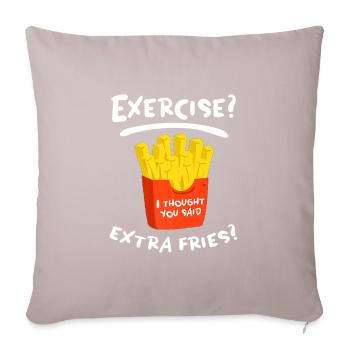 Exercise? Extra frieze? UNISEX FOOD - Sofa pillowcase 17,3'' x 17,3'' (45 x 45 cm) - light taupe - Front
