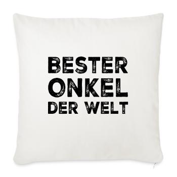 Onkel - Sofakissenbezug 45 x 45 cm - Naturweiß  - Vorne
