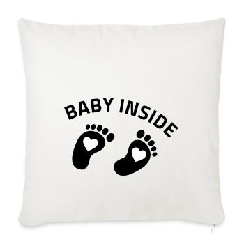 baby inside füßchen - Sofakissenbezug 45 x 45 cm - Naturweiß  - Vorne