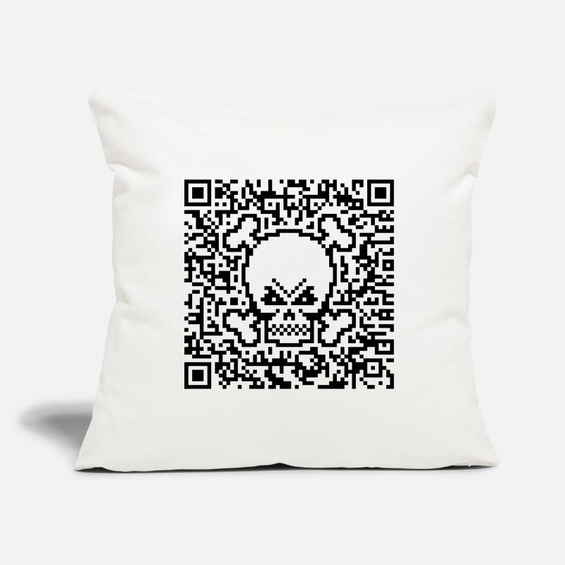 Crâne / Crâne (Code de réponse rapide / P) Housse de coussin décorative 45 x 45 cm