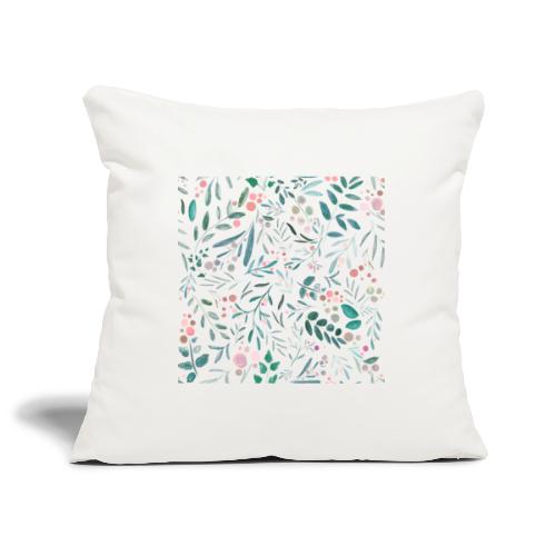 floral pattern, acquerello di fiori e foglie - Copricuscino per divano, 45 x 45 cm