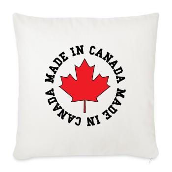 Fabriqué au Canada – Déclaration sur la feuille d’érable - Housse de coussin décorative 45 x 45 cm - blanc nature - Devant